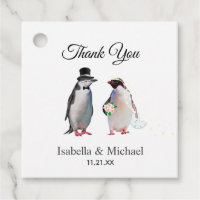 Elegant Penguin Couple Thank You Wedding