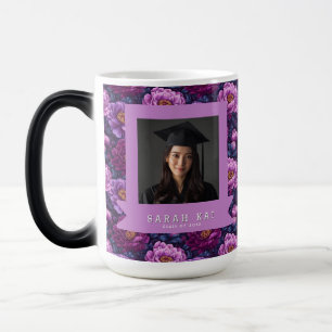 Elegant Peonies Floral Graduation Keepsake Magic Mug