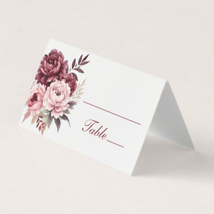 Elégant Peony Bourgogne Aquarelle Floral Mariage