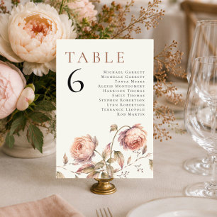 Elegant Peony Editorial Wedding Table Seating Invitation