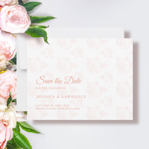 Elegant Peony Floral Pattern Save The Date