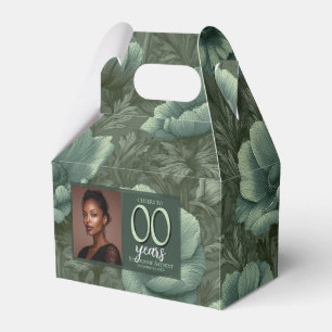 Elegant Peony Flower Accent Birthday Favor Box