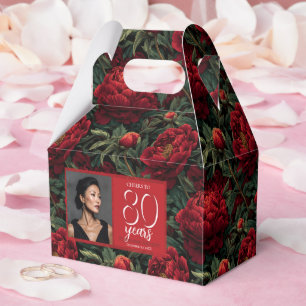 Elegant Peony Flower Accent Birthday Favor Box