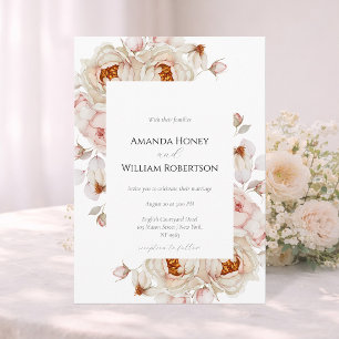 Elegant Peony Garden Wedding Invitation