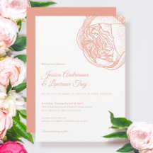 Elegant Peony Peach Flower Wedding