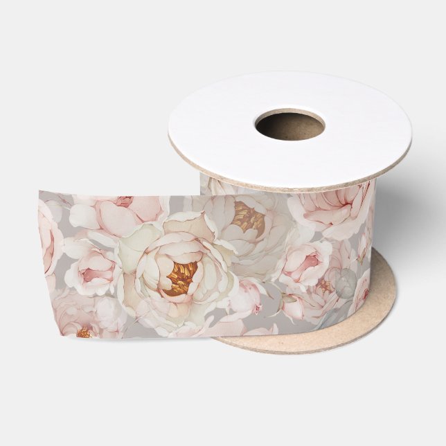  Elegant Peony Ribbon Satin Ribbon (Spool)