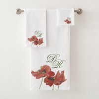 Élégant Pépites rouges peintes à la main Monogramm