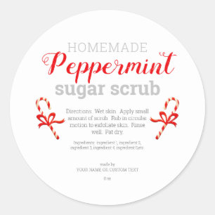Elegant Peppermint Sugar Scrub Editable Classic Round Sticker