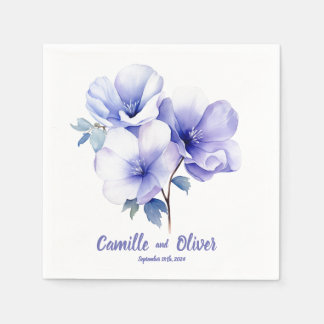 Elegant Periwinkle 2: Personalized Wedding Napkins