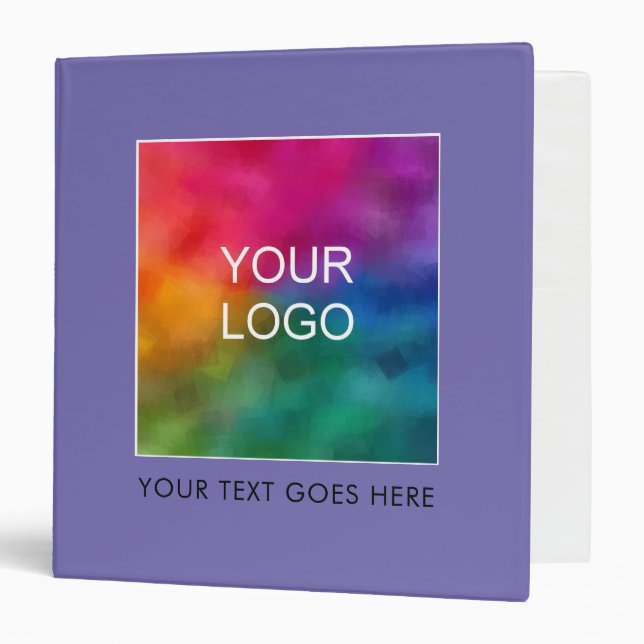 Elegant Periwinkle Blue Binder Add Business Logo (Front/Inside)