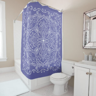 Elegant Periwinkle Blue Flourish Pattern Purple