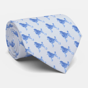 Elegant Periwinkle Blue Poodle Tiny Pattern Tie