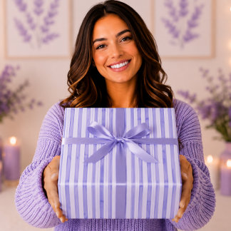 Elegant Periwinkle Blue Watercolor Stripes Wrapping Paper