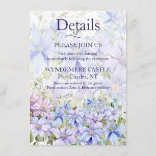 Elegant Periwinkle Clematis Enclosure Card