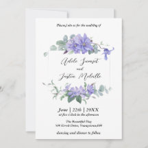 Elegant  periwinkle clematis frame Wedding  