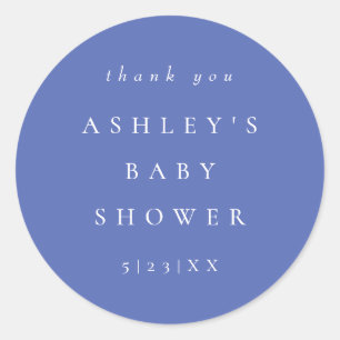 Elegant Periwinkle Coordinate Baby Shower Classic Round Sticker