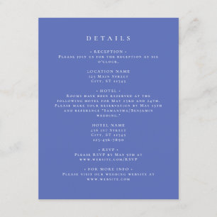 Elegant Periwinkle Coordinate Details Enclosure Card
