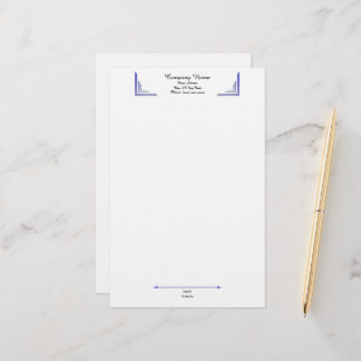 Elegant Periwinkle Corner Professional Stationery