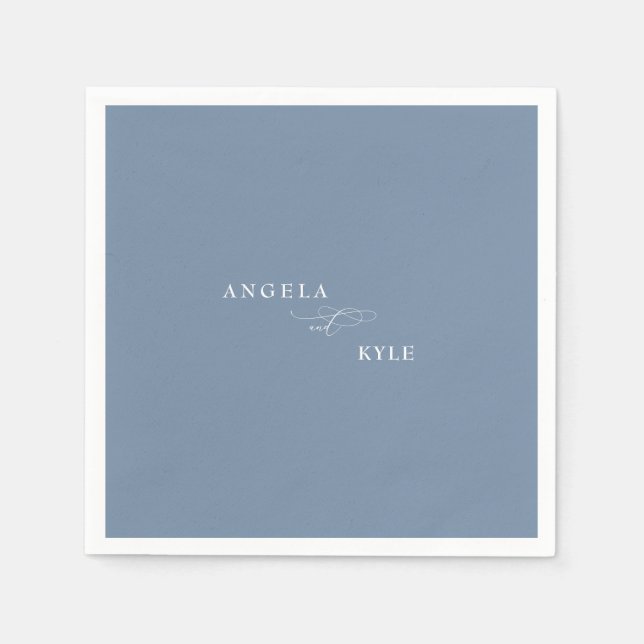 Elegant Periwinkle Custom Cocktail  Napkin (Front)