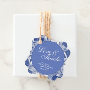 Elegant Periwinkle Floral Pattern Thank You Favour Tags