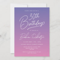 Elegant Periwinkle Purple Girly 30th Birthday