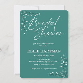 Elegant Periwinkle Wildflower Bridal Shower Invitation