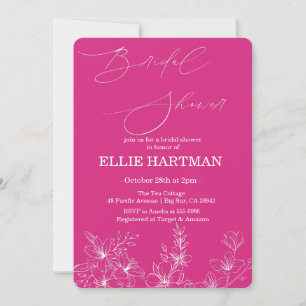 Elegant Periwinkle Wildflower Bridal Shower Invitation