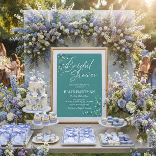 Elegant Periwinkle Wildflower Bridal Shower Invitation