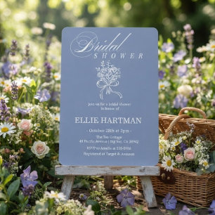 Elegant Periwinkle Wildflower Bridal Shower Invitation