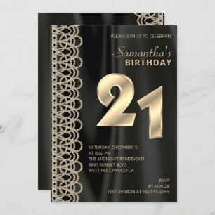 Elégant perles et Satin Invitation Anniversaire
