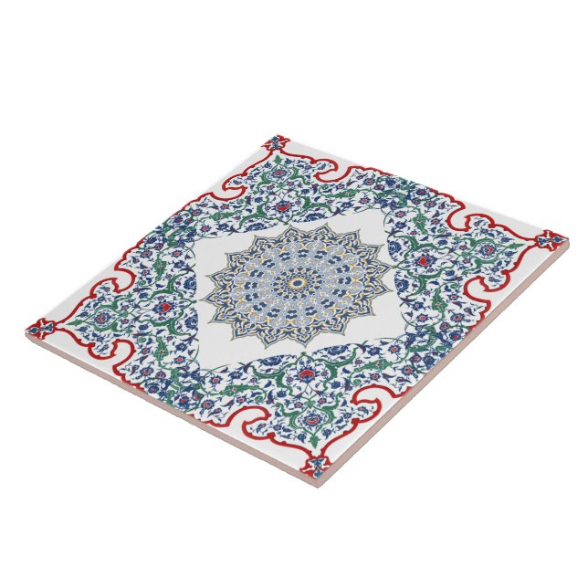 Elegant Persian Blue Arabesque Oriental Decoration Tile (Side)