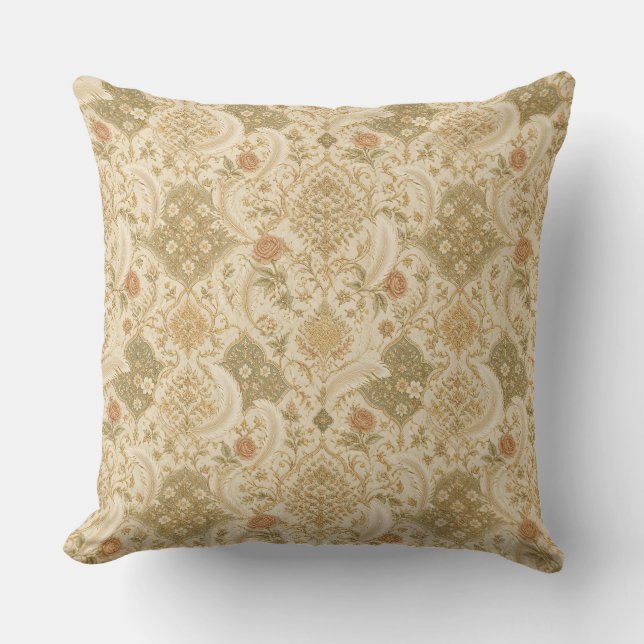 Elegant Persian Pattern - Boho Chic Decorative Pil Outdoor Pillow (Front)