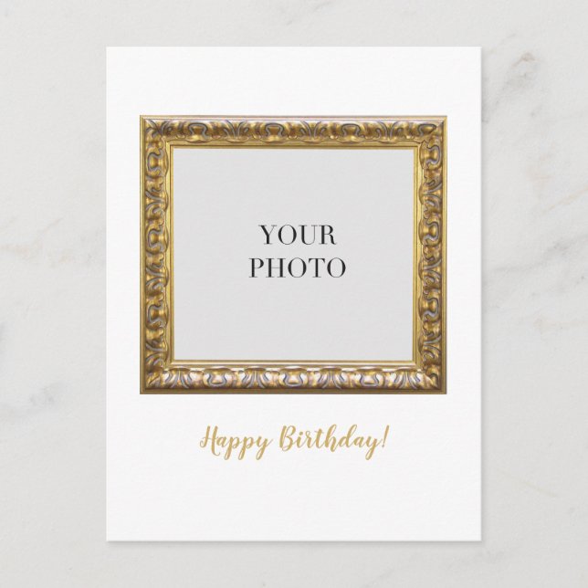 Elegant Personal Photo Happy Birthday Postcard (Front)