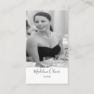 Elegant Personal Photograph Stylish Black White Business Card