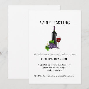 Elegant Personalised Wine Tasting Weekend Invitation