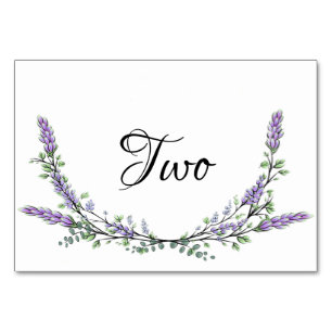 Elegant personalize lavender eucalyptus   table number