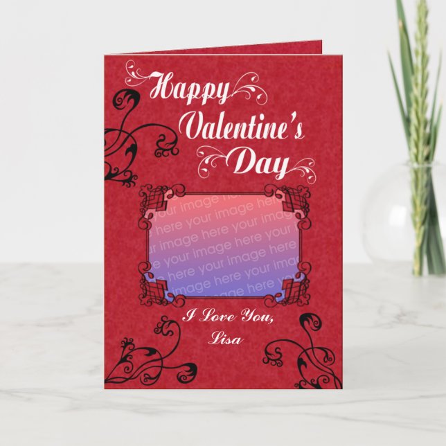 Elegant personalize Photo Valentine’s Day Card (Front)