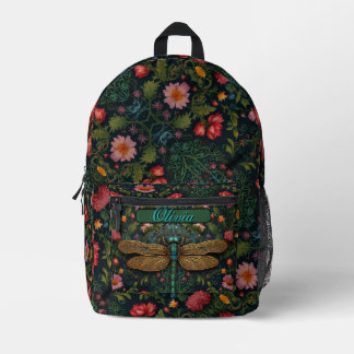 Elegant Personalize Vintage dragonfly boho chic Printed Backpack