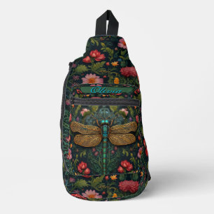 Elegant Personalize Vintage dragonfly boho chic Sling Bag