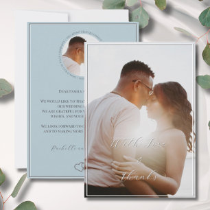 Elegant Personalized 1 Photo Script Thank You Card