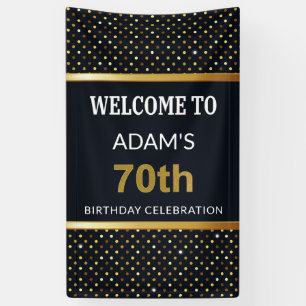 Elegant Personalized 70th Birthday Gold Banner