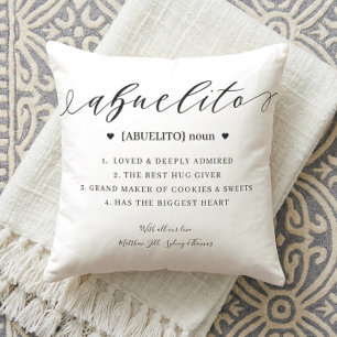 Elegant Personalized Abuela Definition Keepsake Throw Pillow