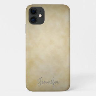 Elegant Personalized Aged Parchment iPhone 11 Case