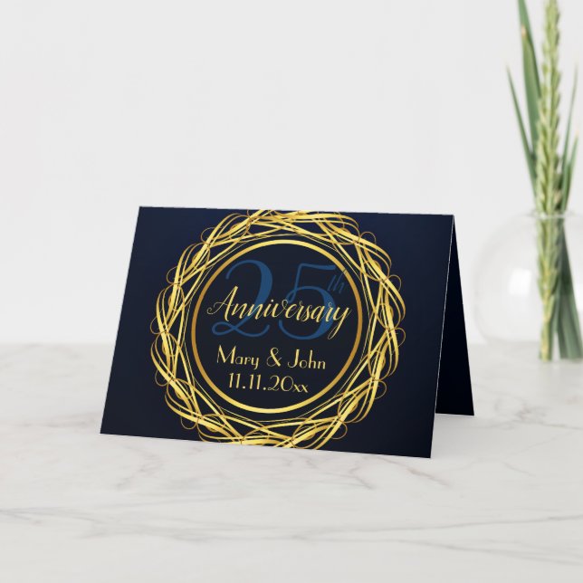 Elegant Personalized Anniversary Card (Front)
