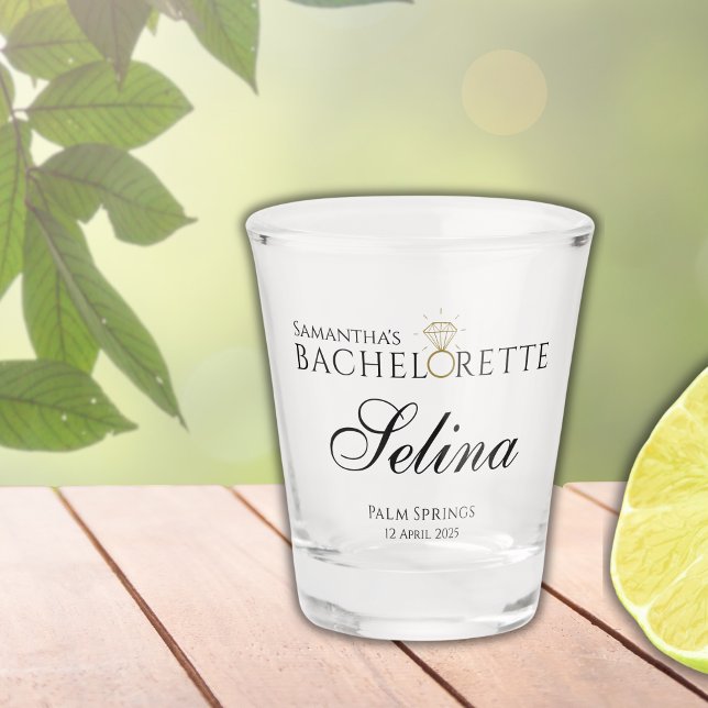 Elegant Personalized Bachelorette Party Shot Glass (Creator Uploaded)