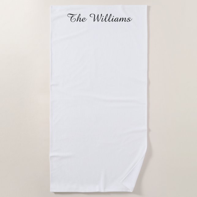 Elegant Personalized Beach Towel (Front)