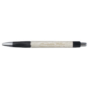 Elegant Personalized Beige & Linen Swirl Pattern Pen