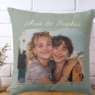 Elegant Personalized Best Friends   Family Photo Throw Pillow