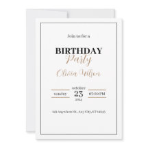 Elegant Personalized Birthday Party Invitation