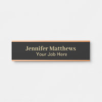 Elegant Personalized black and gold Door Sign
